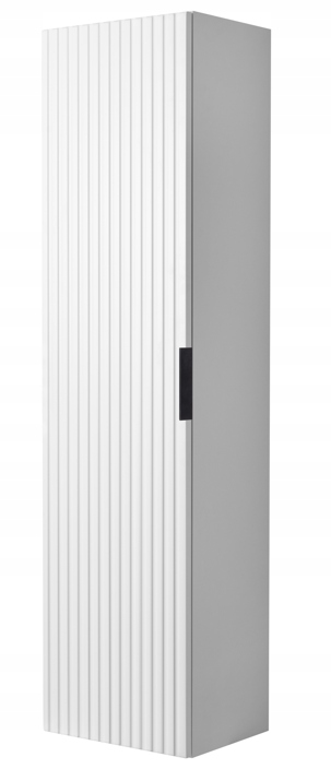 Szafka łazienkowa Wisząca Biały Słupek 136 cm Modne Ryflowane fronty Mdf