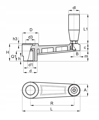 KORBKA KORBA Z RĘKOJEŚCIĄ OBROTOWĄ STAŁĄ R185 D8 Stan opakowania oryginalne
