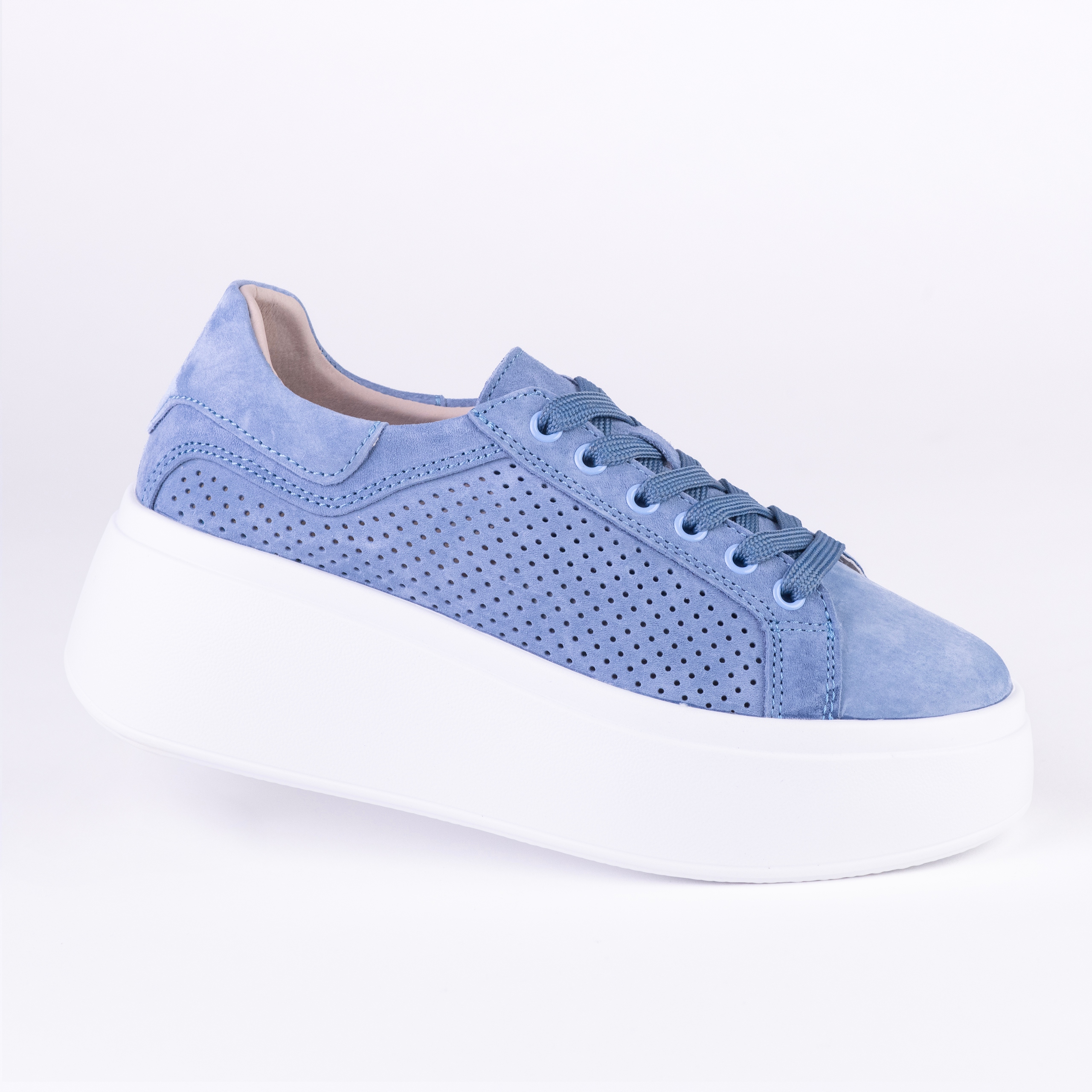 Sneakersy sportowe damskie skóra Goodin GD-LX1196 platforma niebieski 36