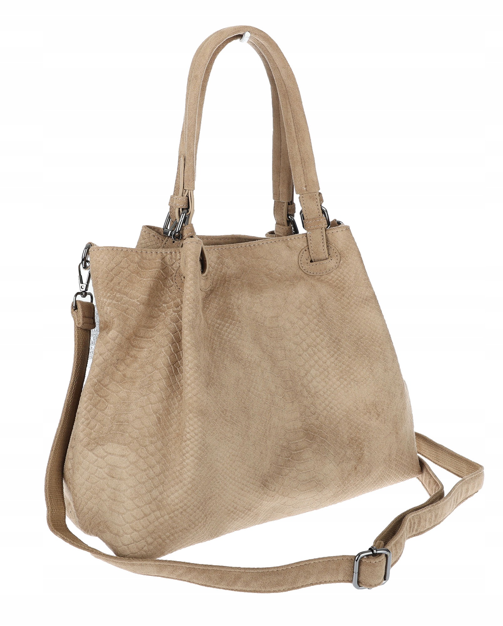 Dámská semišová kabelka shopper taška přes rameno PB140 Béžová