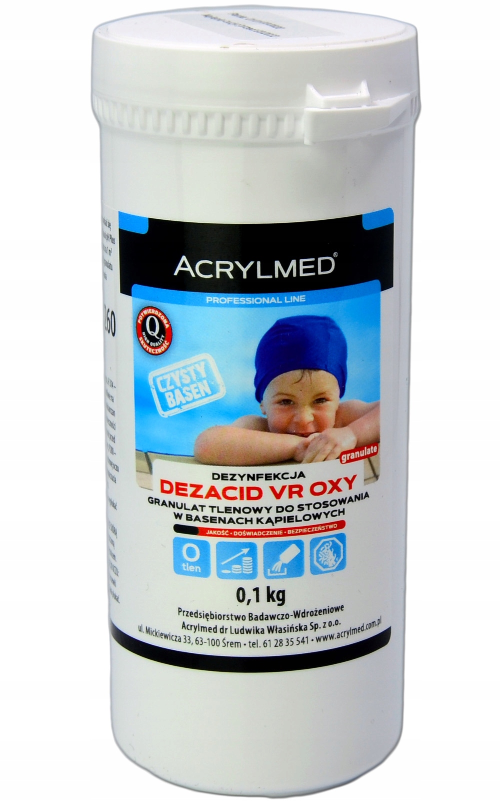 Aktywny Tlen DEZACID VR OXY Granulat 100g do basen