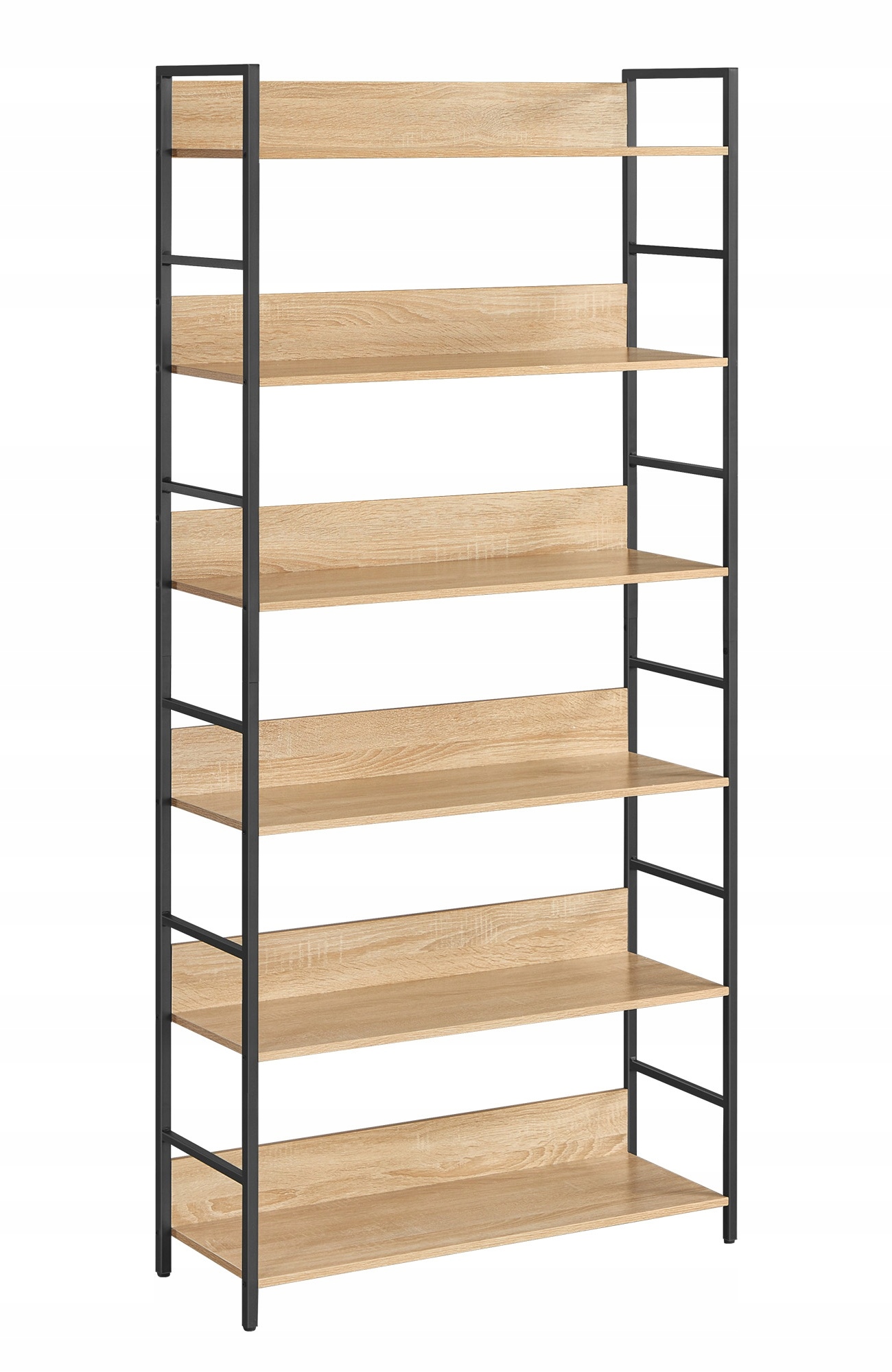 Regál na knihy, květiny, dekorace, 6 úrovní – sonoma – 80x30x174 cm