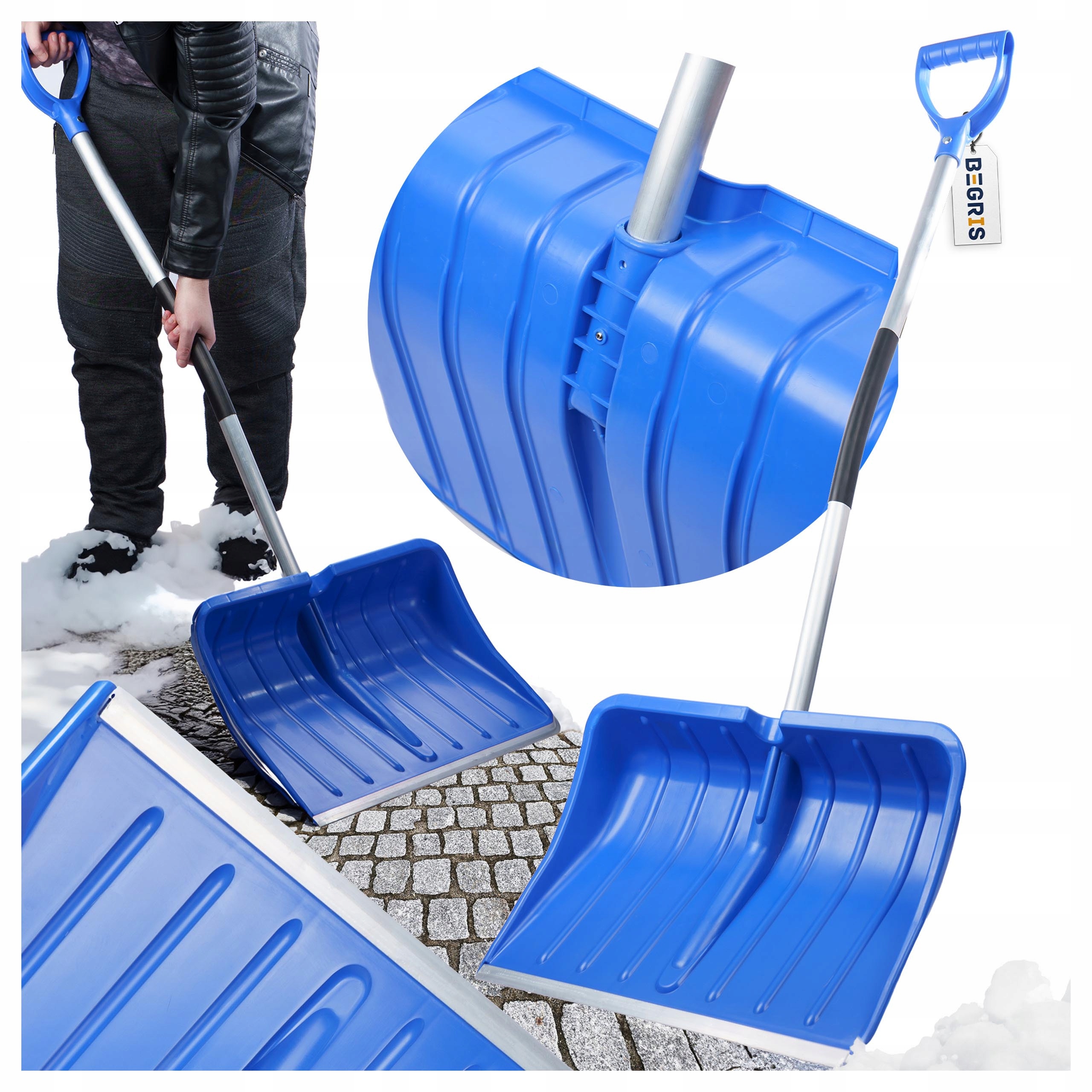 ŁOPATA DO ŚNIEGU ALUMINIOWA ODŚNIEŻANIA SKŁADANA DUŻA SZUFLA PŁUG ZGARNIACZ