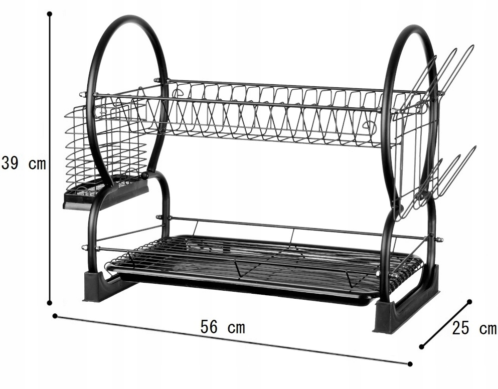 OCIEKACZ SUSZARKA DWUPOZIOMOWA CZARNA POJEMNA SOLIDNA Długość 56 cm
