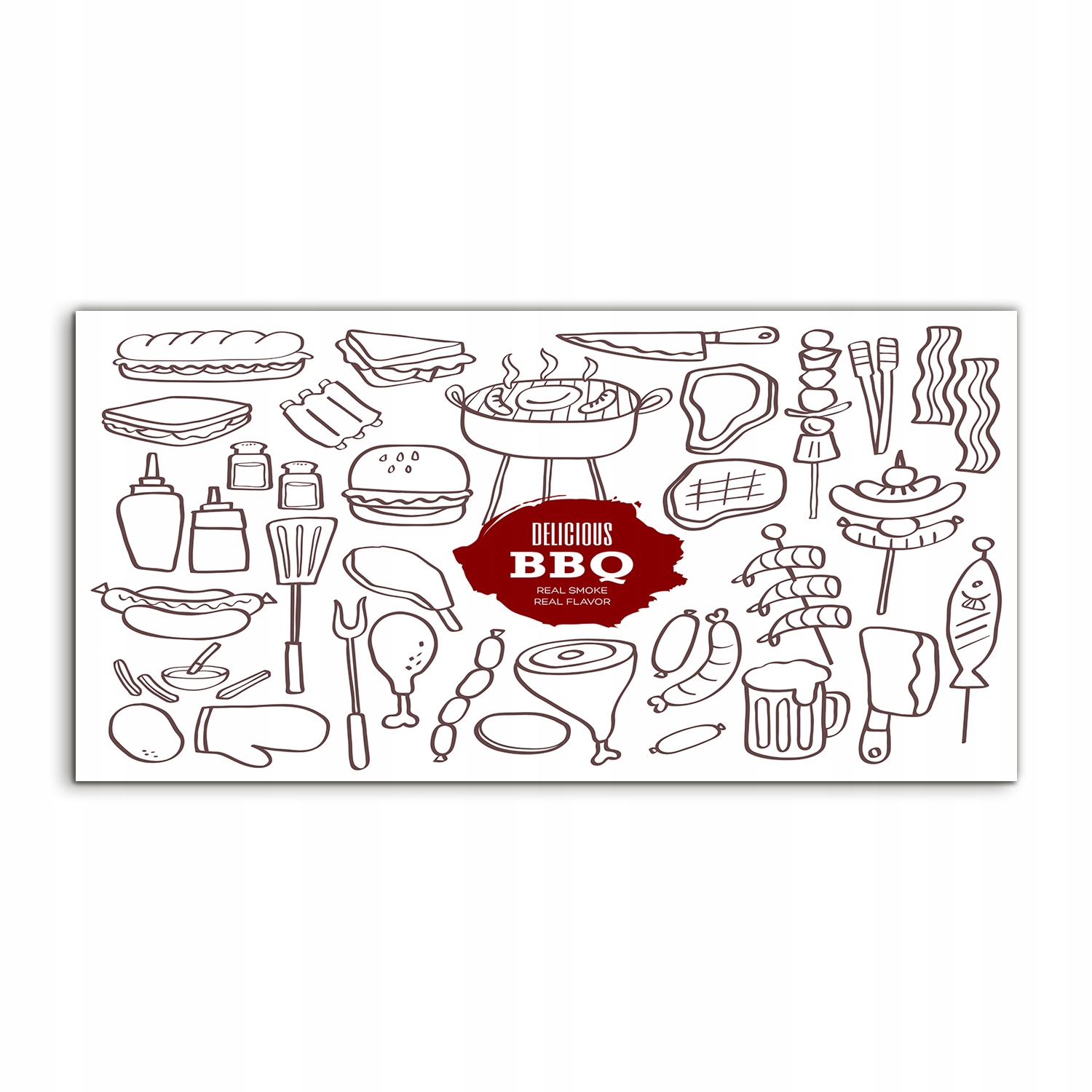 

Obraz 100x50 z grafiką Kuchnia Sztuka Bbq ścienny