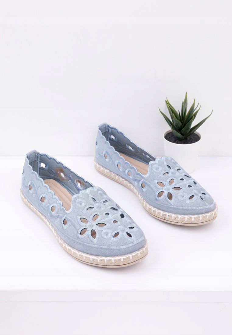 NIEBIESKIE ESPARDYLE DAMSKIE WSUWANE WKŁ. EKOSKÓRA Rozmiar 38