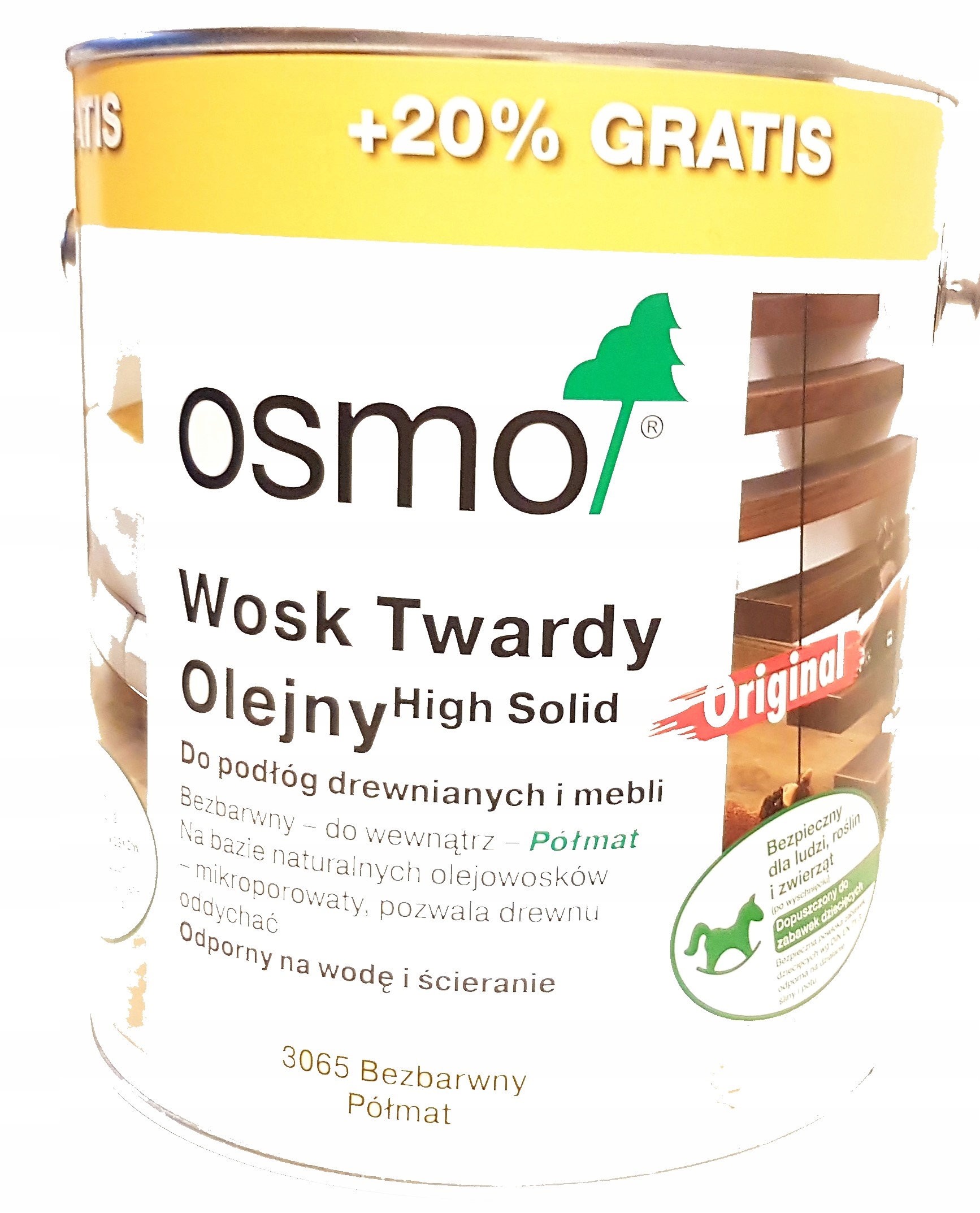 Фото - Лаки й лазурі OSMO 3065 Bezbarwny Wosk Do Drewna 3l Półmat 