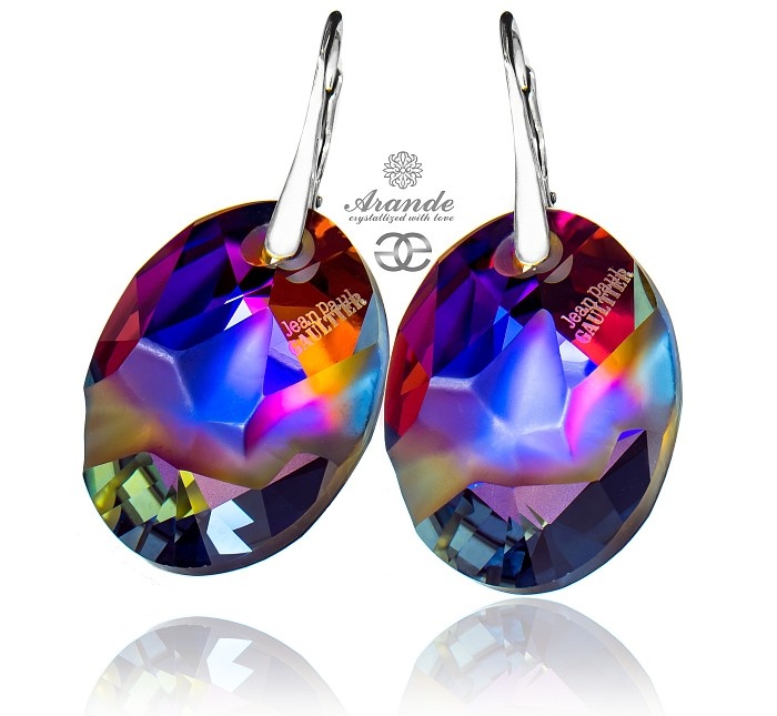 Krystaly Náušnice Stříbro Gaultier