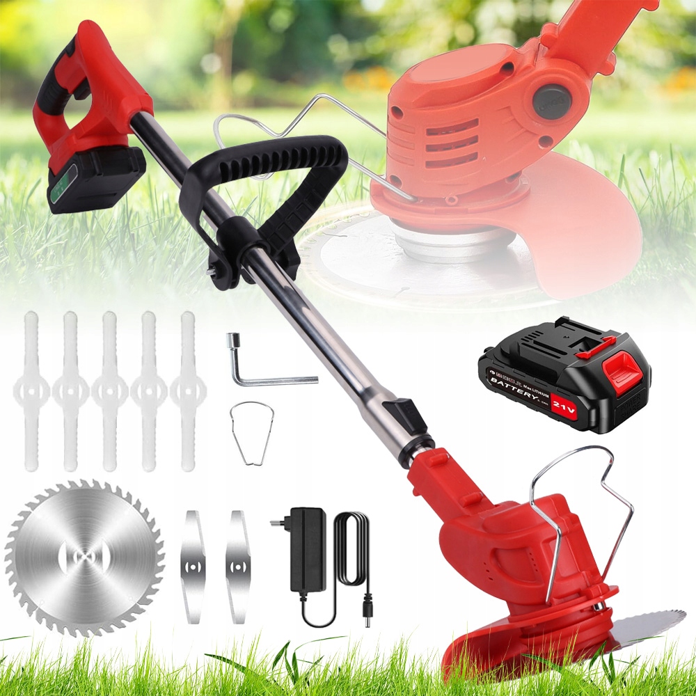 Křovinořez Akumulátorová 650W Sada 3 Typů Čepelí Turbo 21V