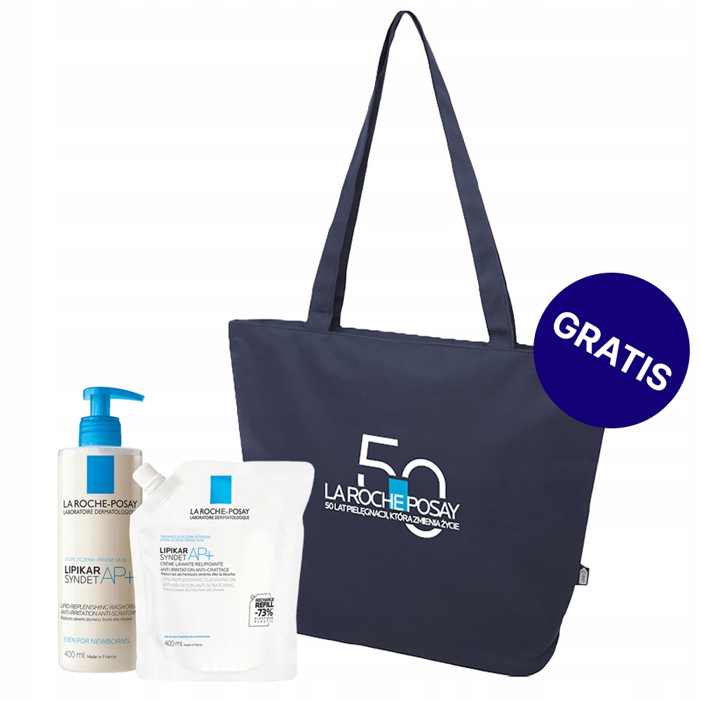 Zestaw La Roche Lipikar Syndet Ap+ krem myjący 400 ml refill, 400 ml