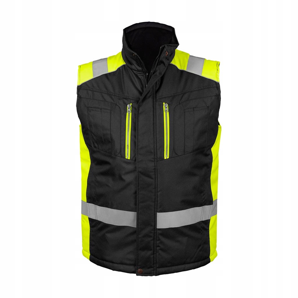 Kamizelka robocza ocieplana bezrękawnik powlekany odblaskowy z kieszeniami
