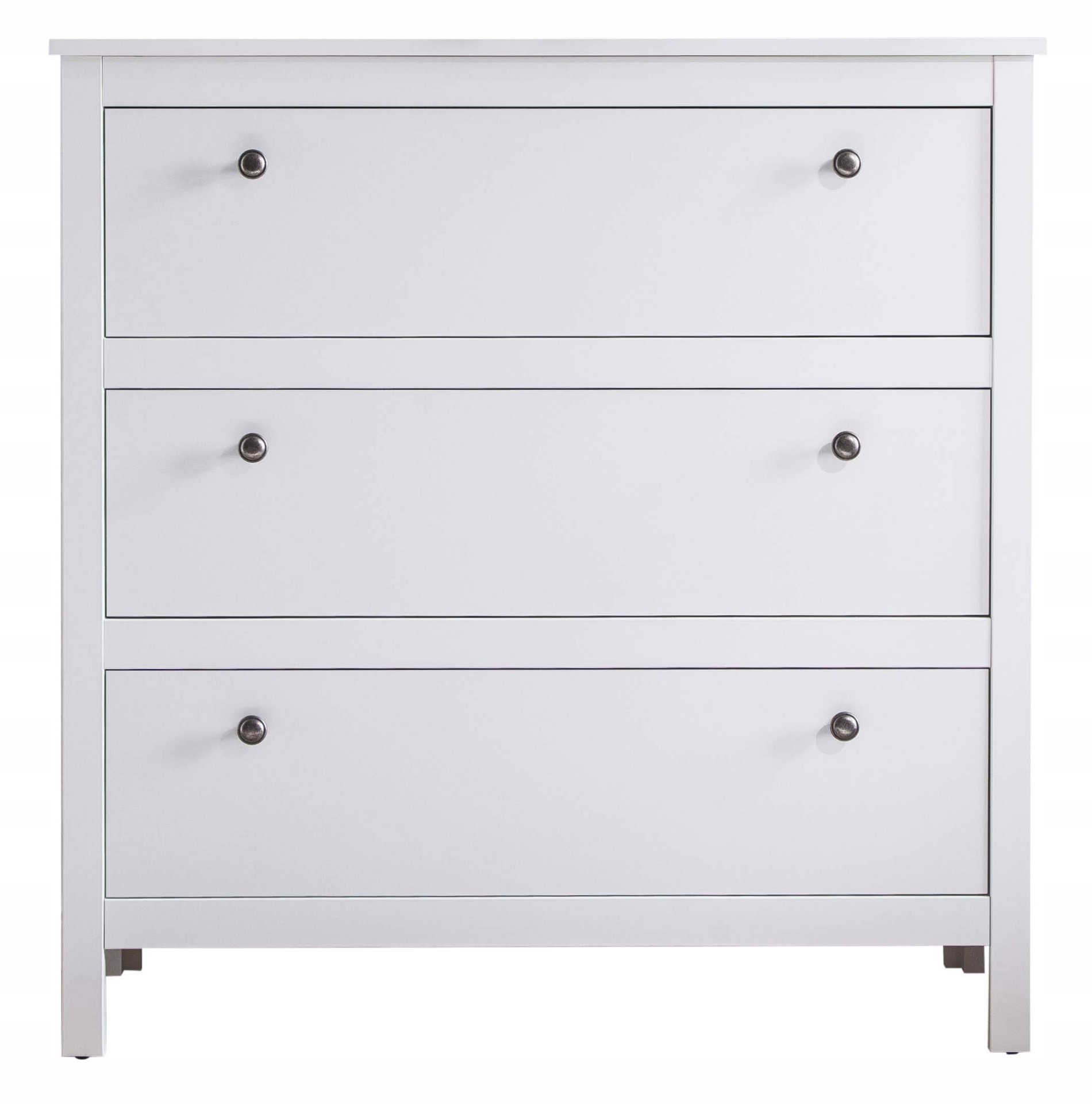 Biała KOMODA KALMAR 3 Szuflady 92cm Kolekcja KALMAR