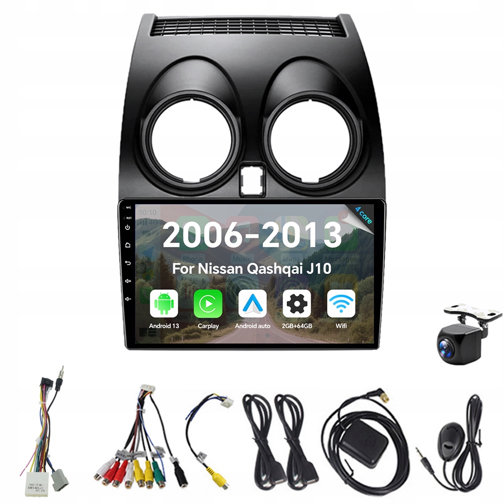 2Din Android 13 autorádio pre Nissan Qashqai J10 2006-2013 Carplay Gps Rds
