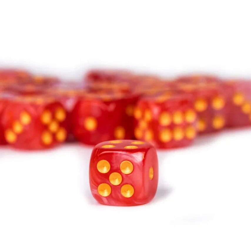 Kość 1szt D6 K6 Różowa Złoty Nadruk Dice Classic Rpg D&D Mtg Gry Planszowe