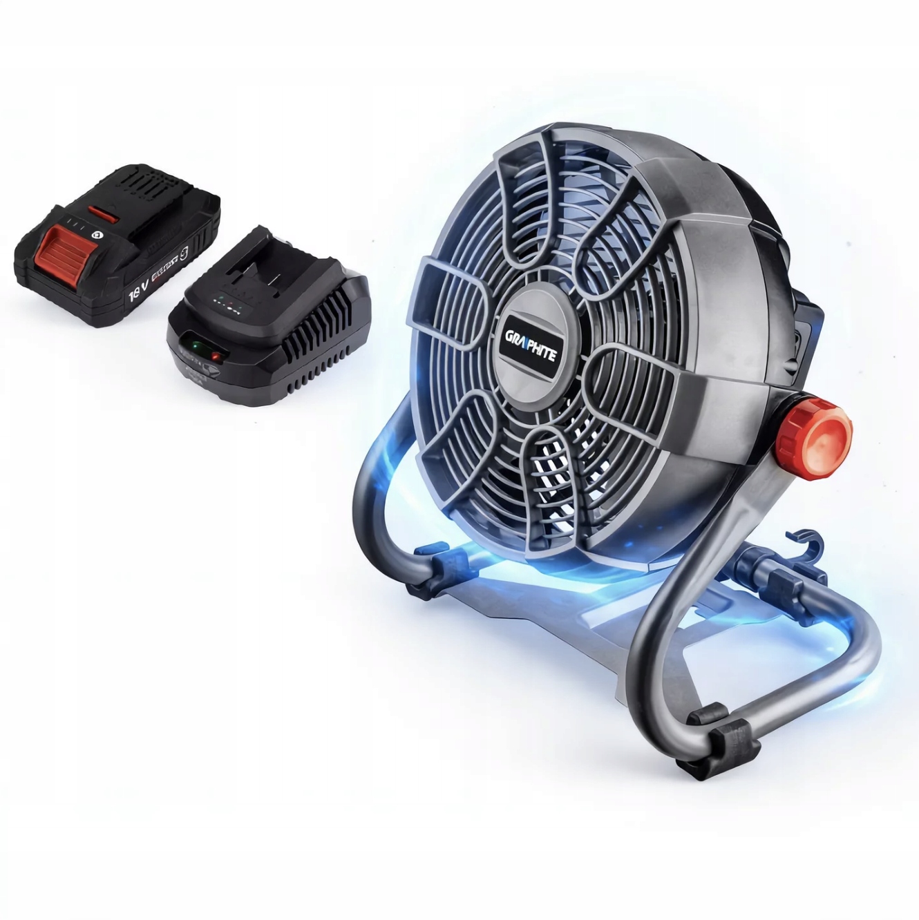 Graphite Akumulátorový A Síťový Ventilátor 58G080 18V Akumulátor 4AH Set