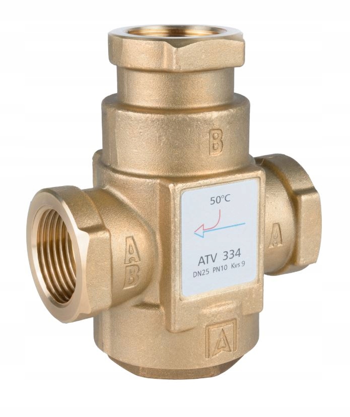 Teplotný ventil Atv 334 1" DN25 Kvs 9 50°C ochrana návratu