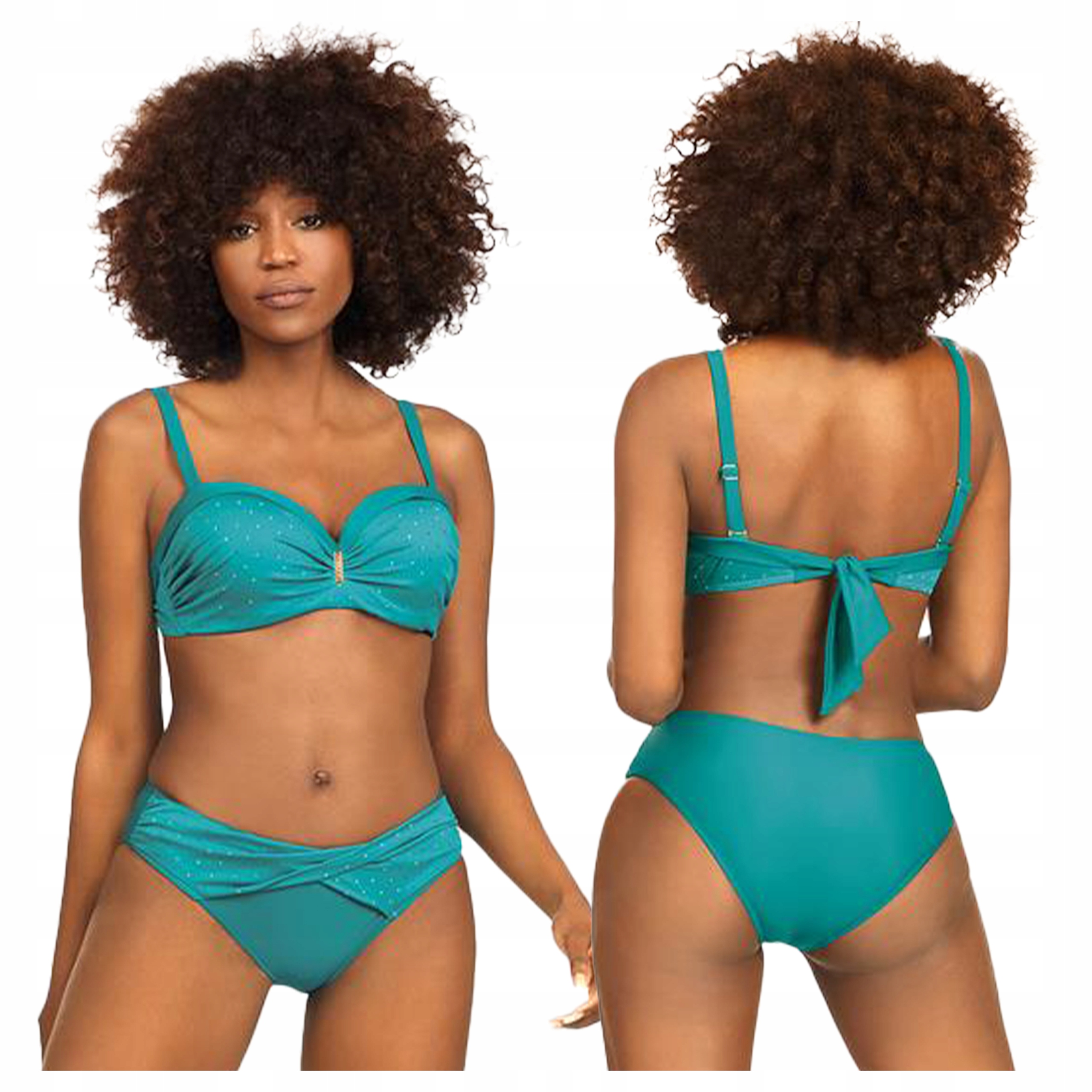 Dámské dvoudílné plavky Push-Up, vyjímatelné, zelené, 40D