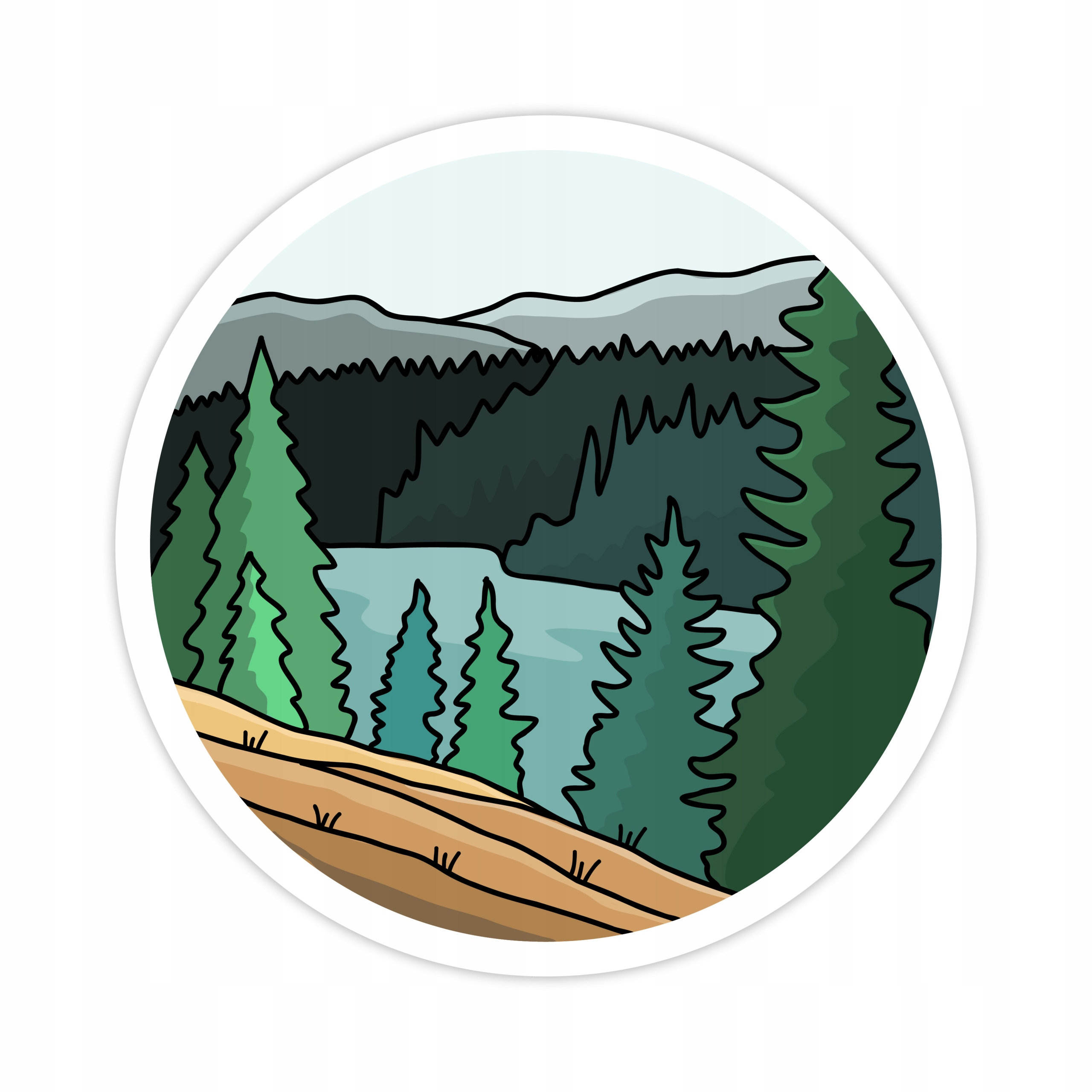 

Naklejka Camping Las Forest 8x8 cm na auto laptop