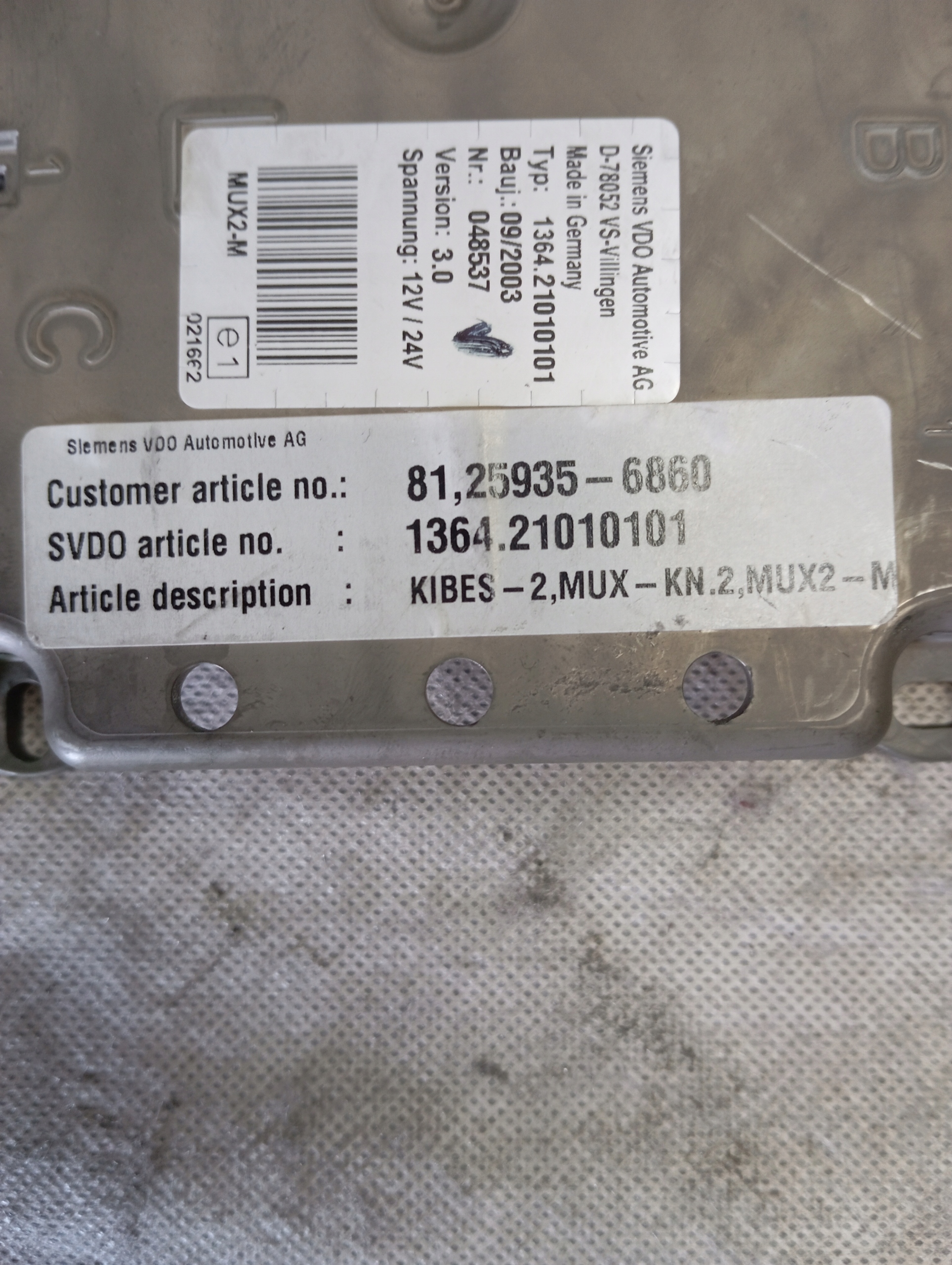 Unité de contrôle Module Ordinateur ECU MUX2-M MAN VDO
