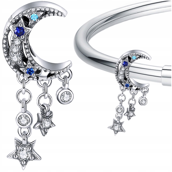 

Charms Księżyc Gwiazdy srebro pr 925 koralik beads