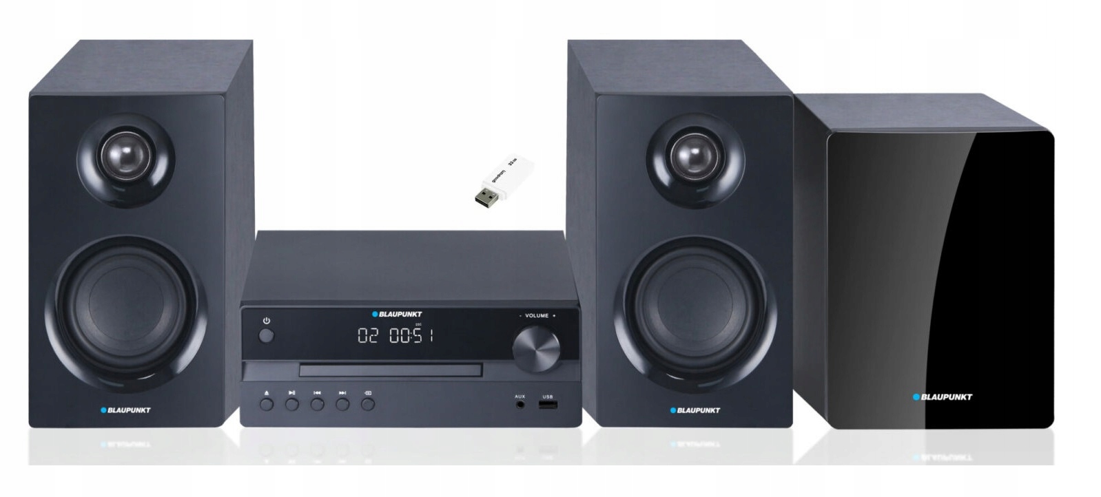 Blaupunkt MS55SUB 110W Bluetooth Radio FM Czarny