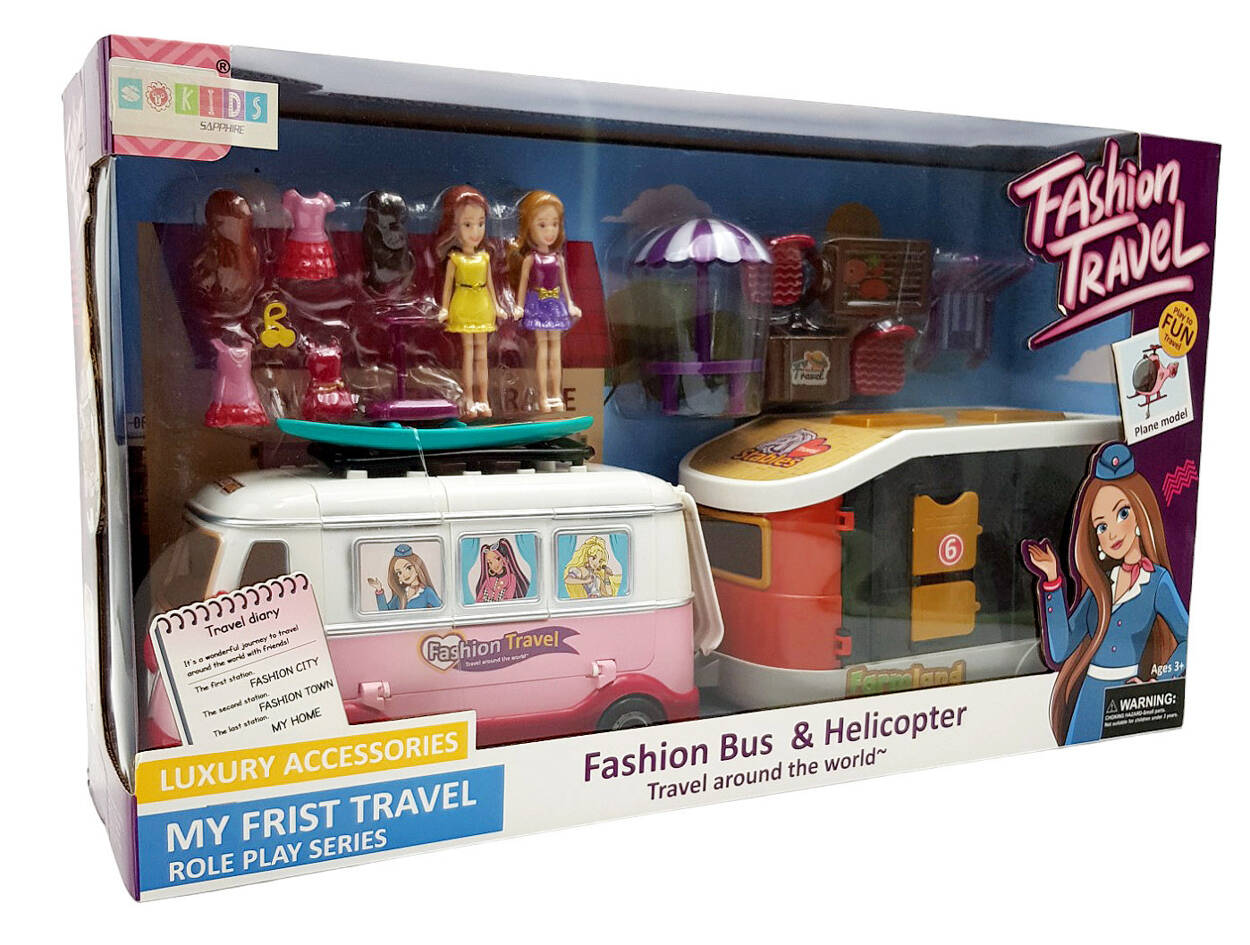 AUTOBUS AUTO DLA LALEK KAMPER MARZEŃ Z PRZYCZEPA OTWIERANY DOMEK FIGURKI Rodzaj kampery