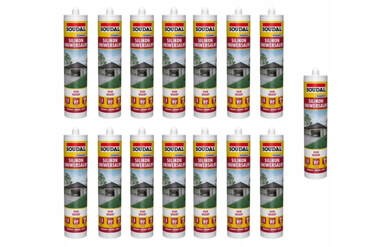 Soudal Univerzální bezbarvý silikon 280 ml karton 15 ks
