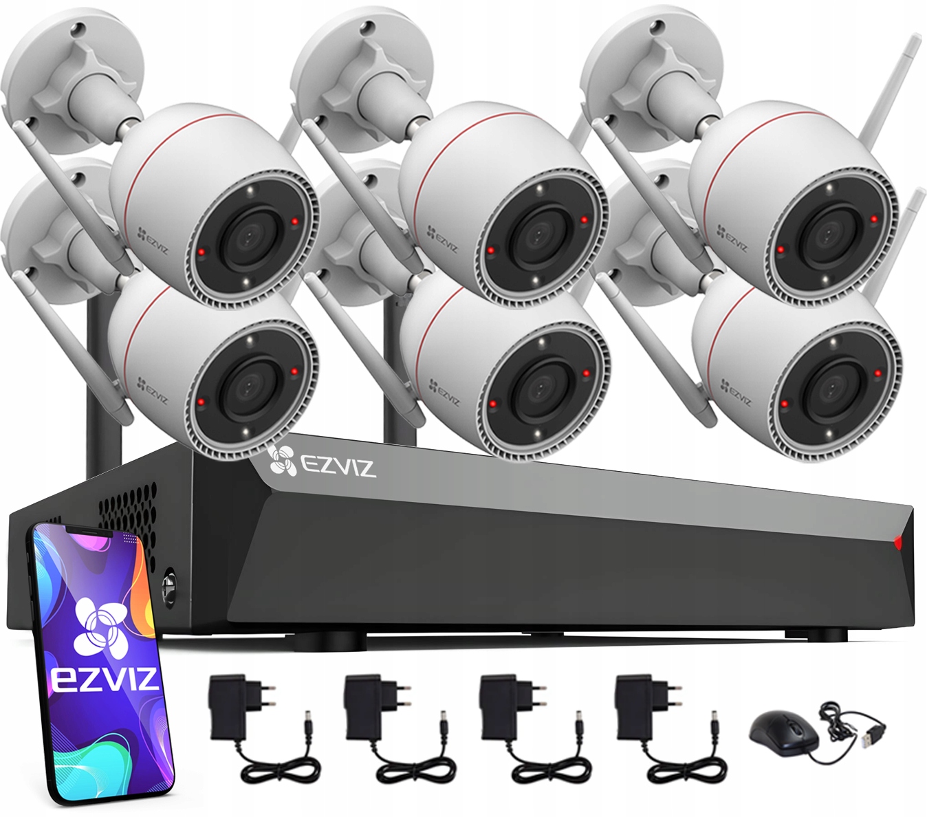 Monitorovanie WiFi Sada 6 kamier 4Mpx Deň/Noc Farba Záznamník 8CH