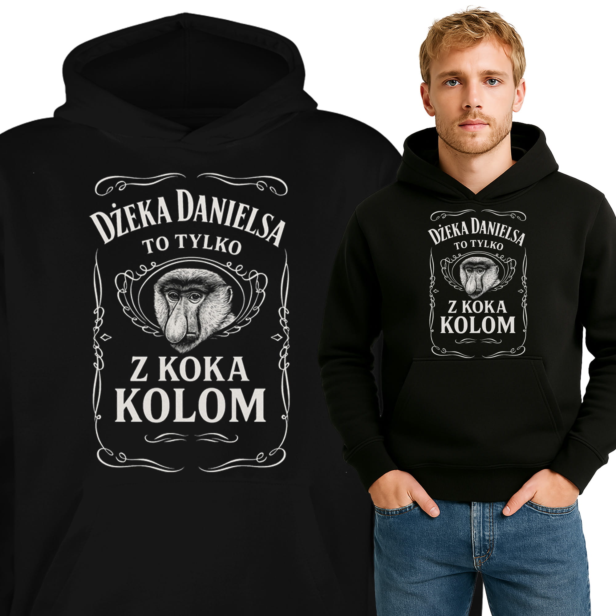 Jacka Danielsa To Tylko Z Colą Zabawna Z Nosaczem Januszem Bluza Męska