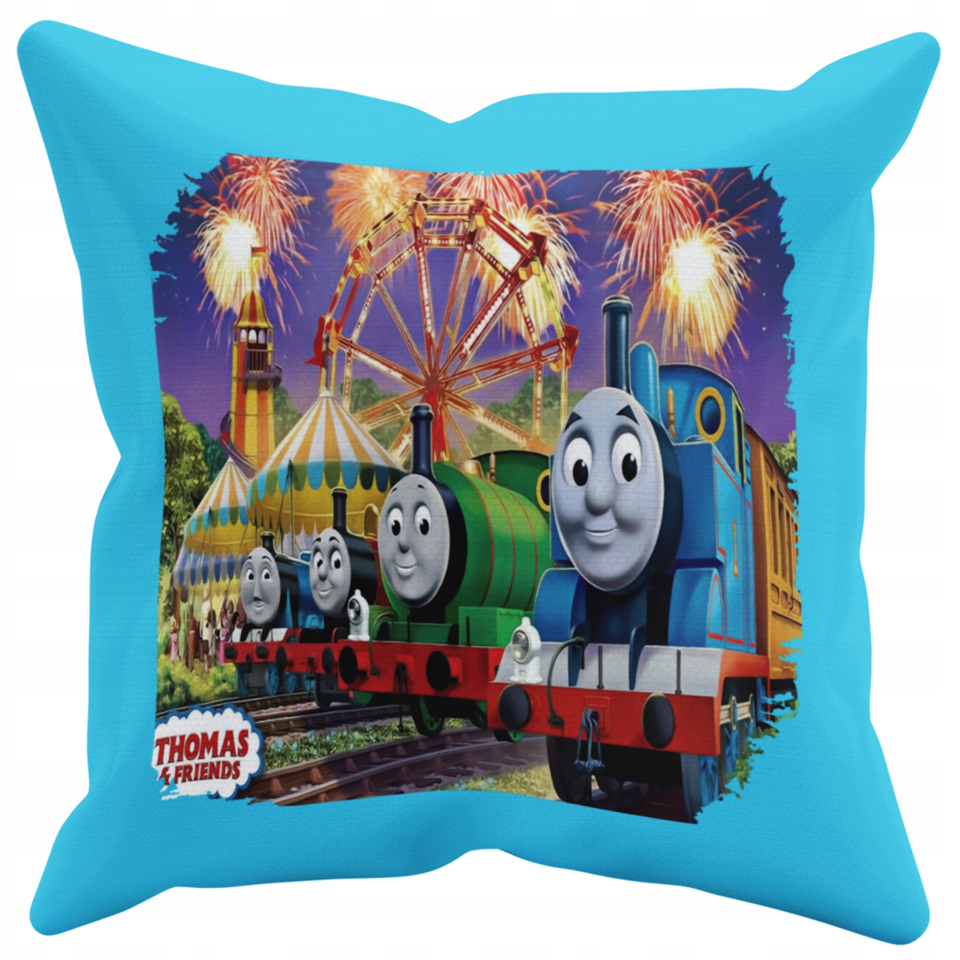 POSZEWKA NA PODUSZKĘ JAŚKA DO PRZEDSZKOLA TOMEK I PRZYJACIELE + IMIĘ GRATIS Kolor dominujący odcienie niebieskiego