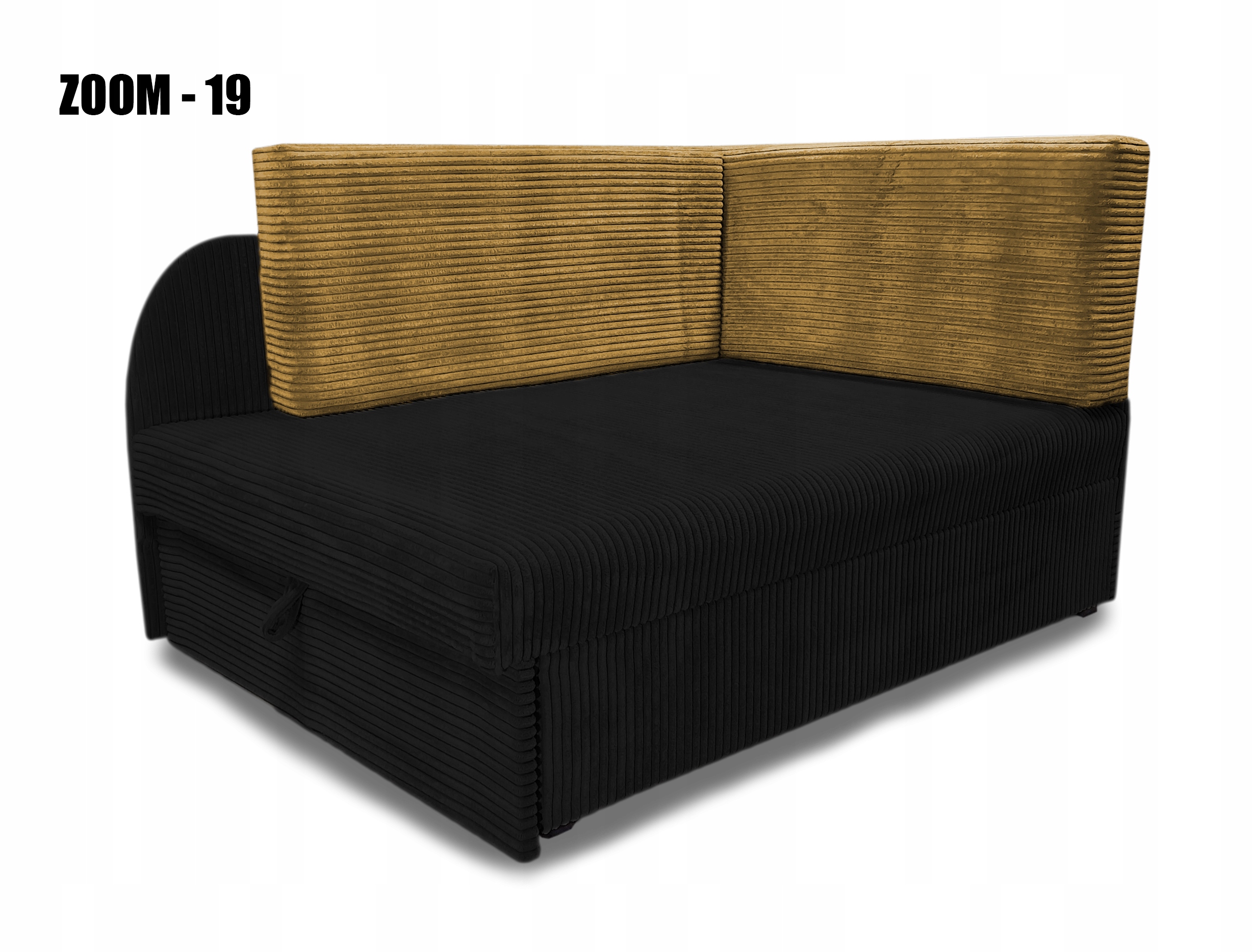 Rozkładane łóżko dziecięce z wygodnym materacem, narożnik KUBUŚ, sztruks