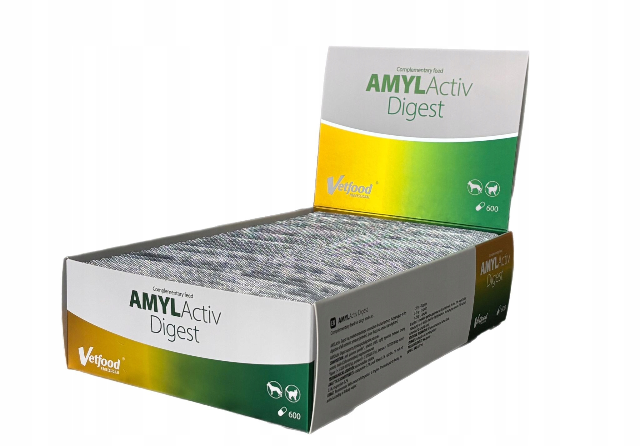 Vetfood Amylactiv Digest Wsparcie trawienia psa i kota box 600 kapsułek