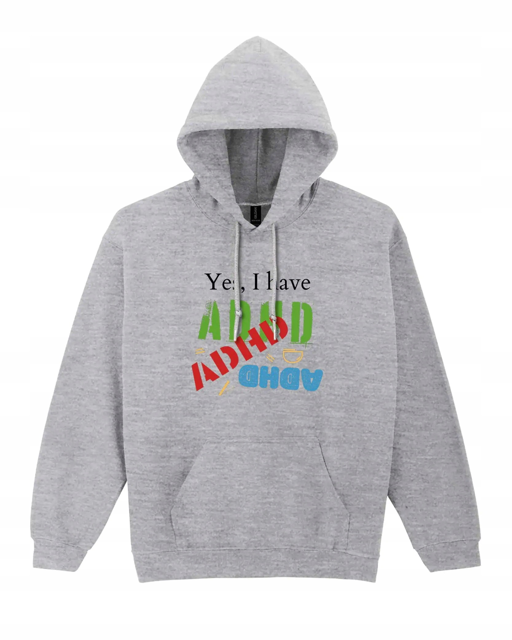 Mikina s kapucí Mam Adhd Legrační Šedá L