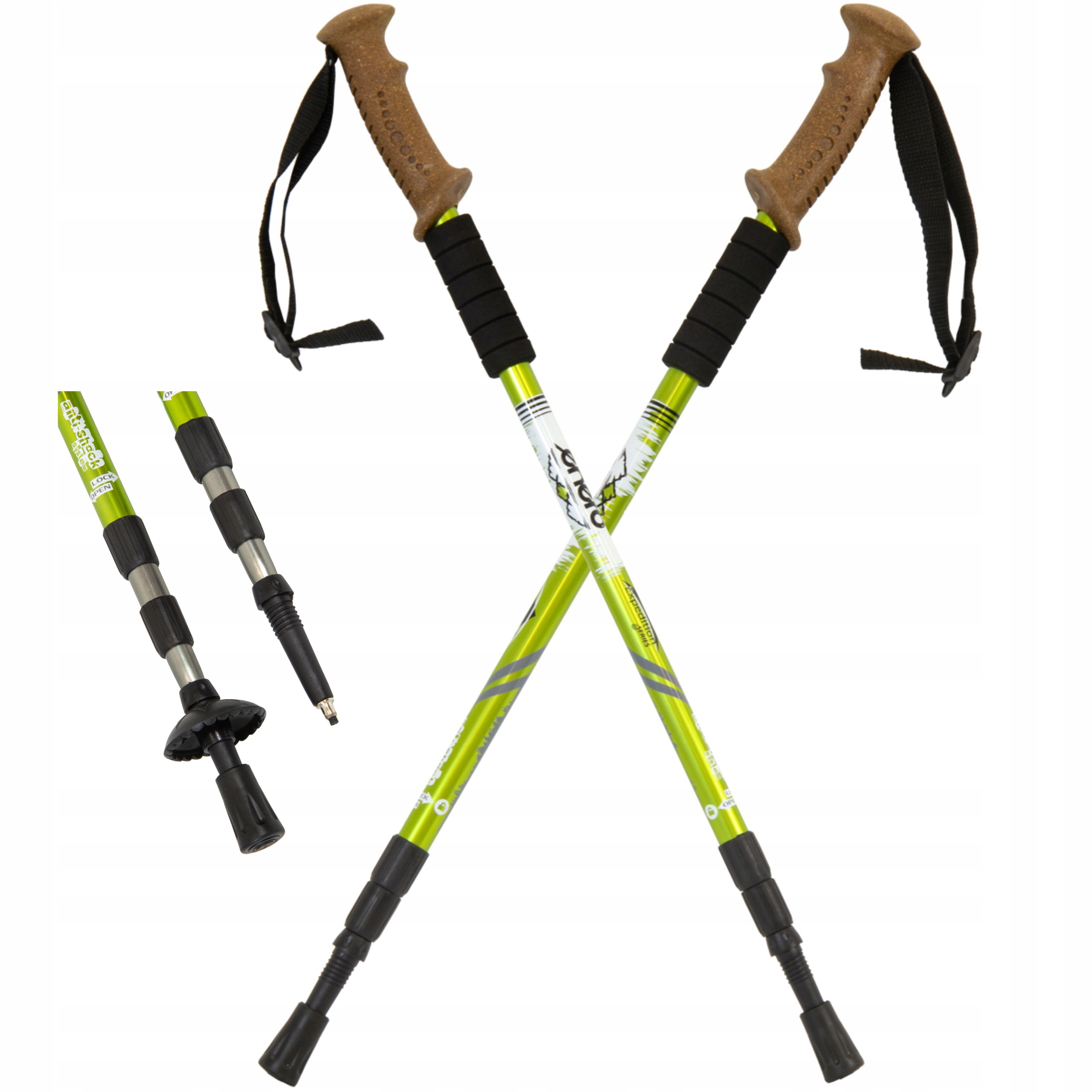 Kije trekkingowe Expedition aluminium regulacja góry 135cm pokrowiec Enero
