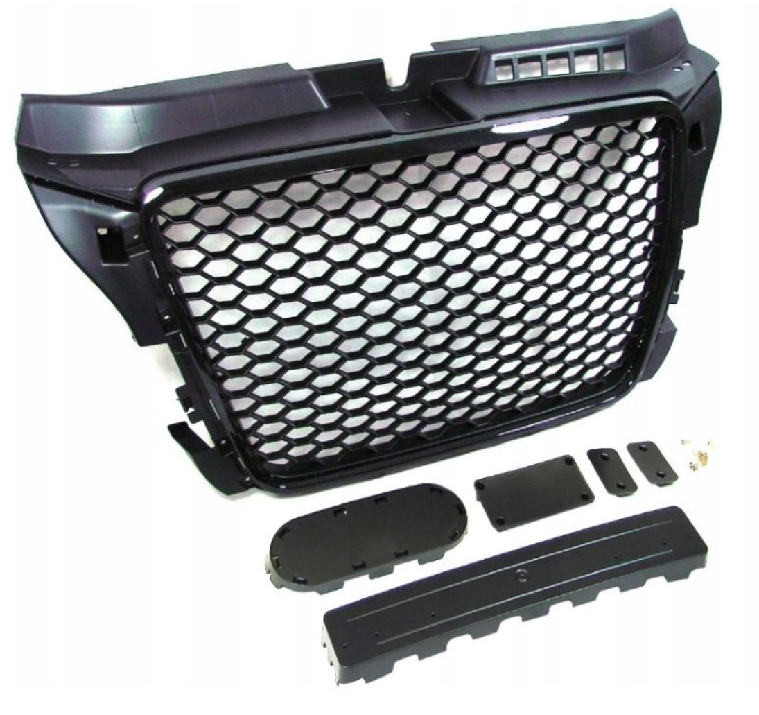 GRILL ATRAPA Do Audi A3 8P lift Od 2008 Do 2012 Roku RS LooK CZARNY POŁYSK Producent części Inny
