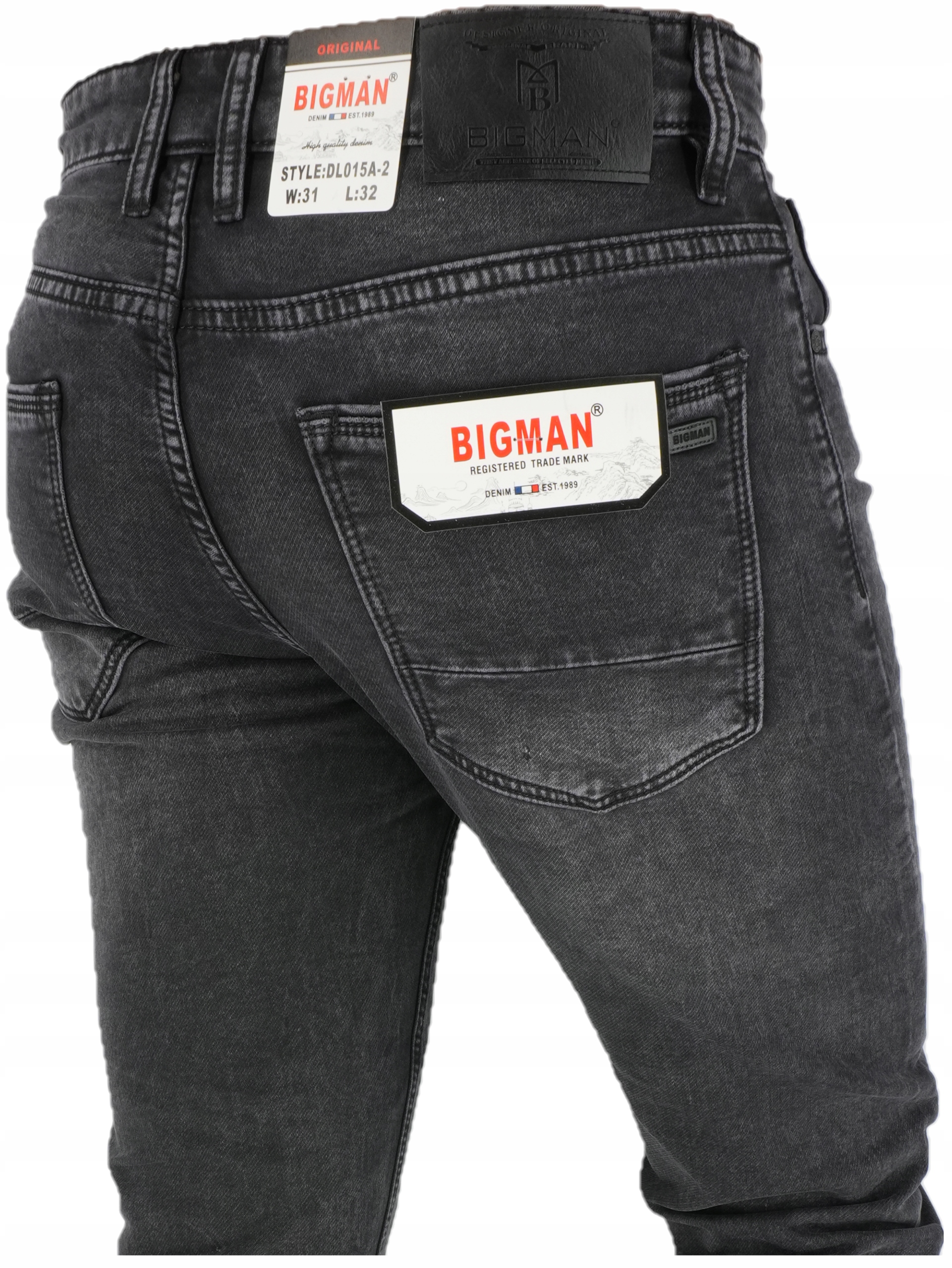 Spodnie Klasyczne Męskie Proste DL015A Czarne L32 W32