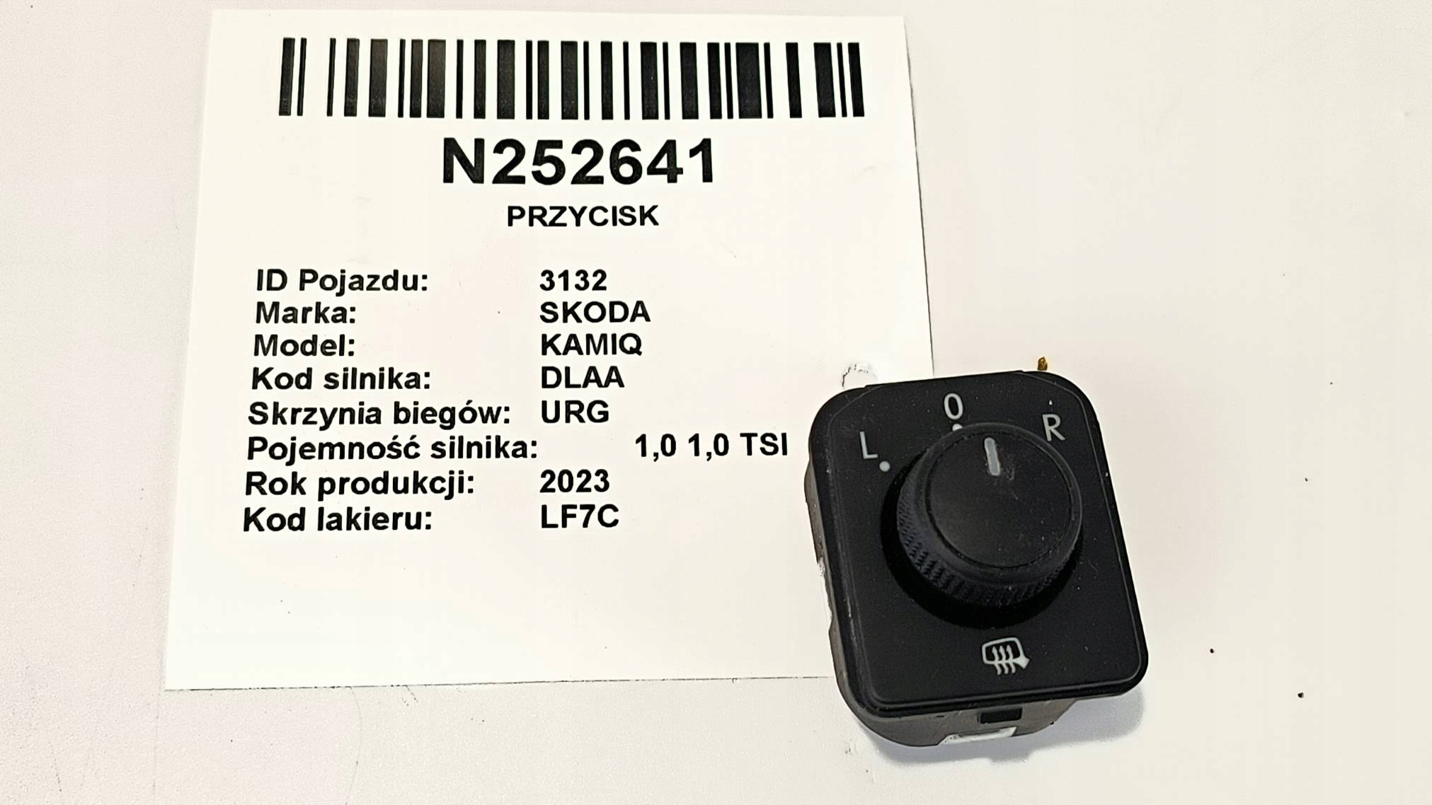 control panel of mirrors 654959566 SKODA KAMIQ