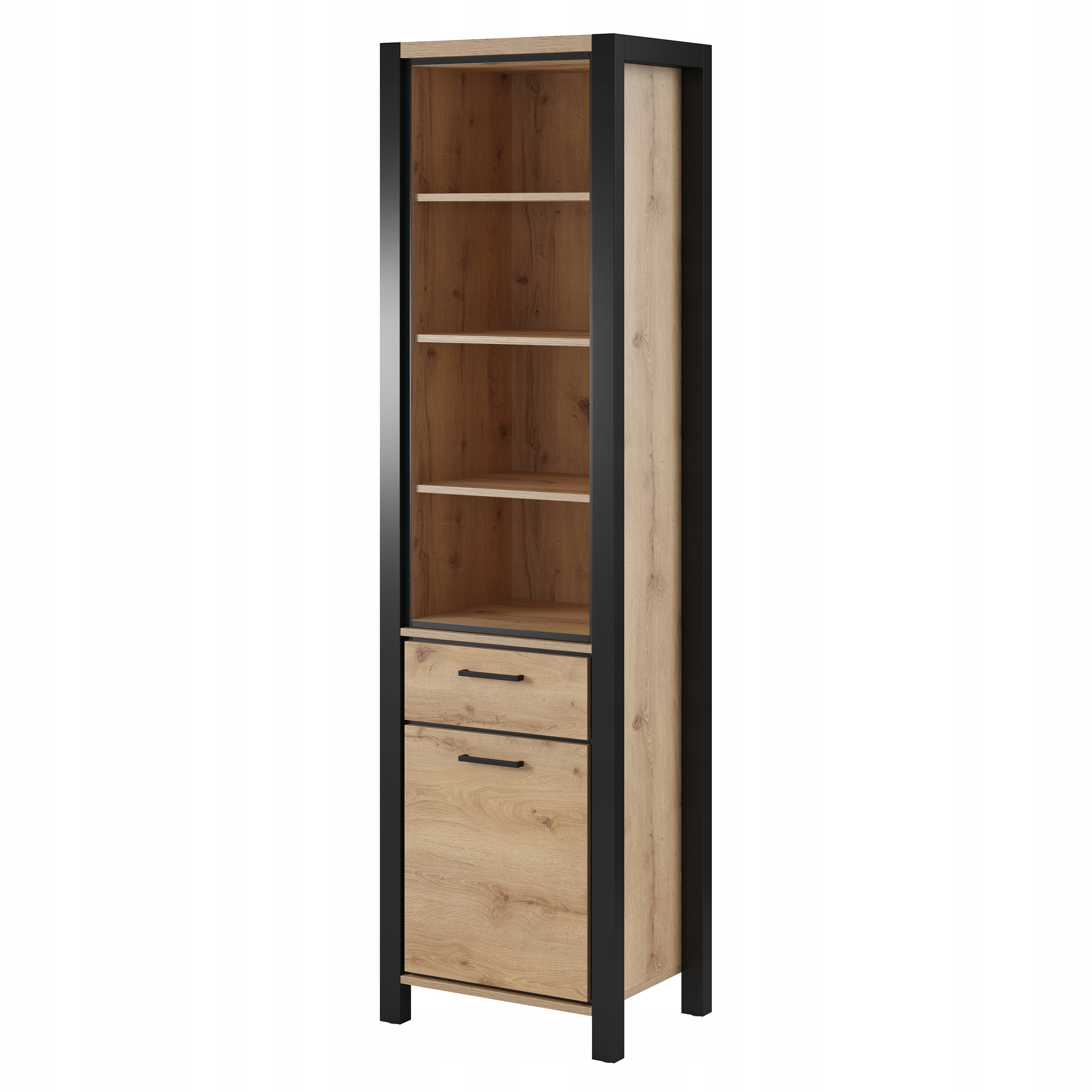 Vitrína Attivo 200 x 55 cm Stojící Dub Taurus Černá