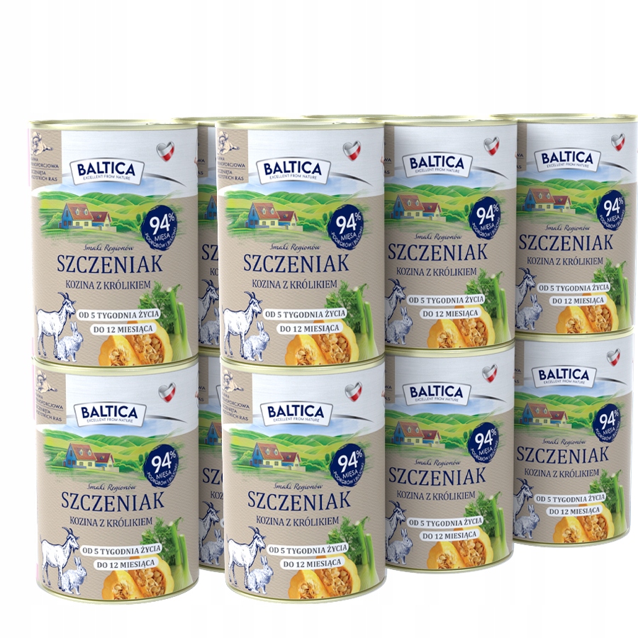 Levně Baltica Krmivo mokré štěně Kozina s králíkem 12x400 g bez obilovin