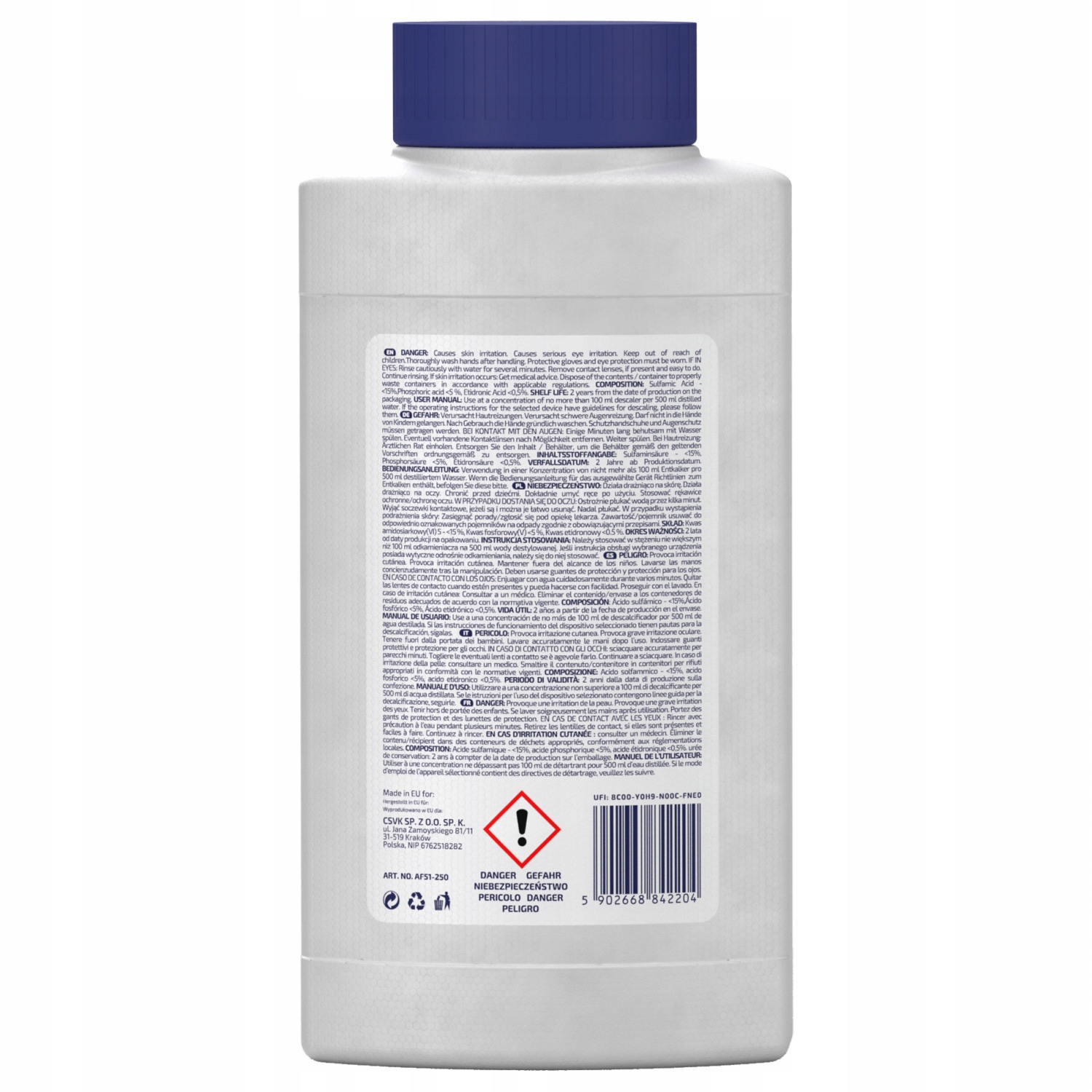 DeLonghi Vízkőoldó Eszpresszó kávéfőzőkhöz 250ml NAGY Márka AquaFloow