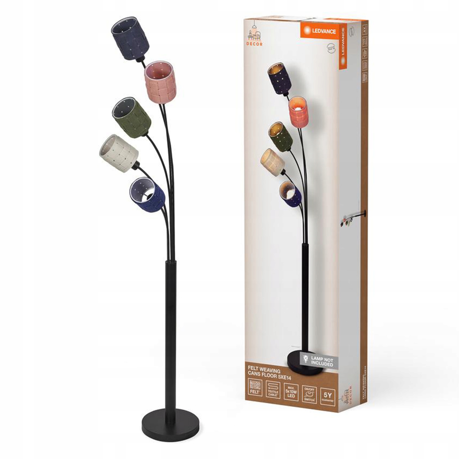 Podlahová lampa Dekoratívne stojace svietidlo E14 Viacfarebný Dekor Ledvance