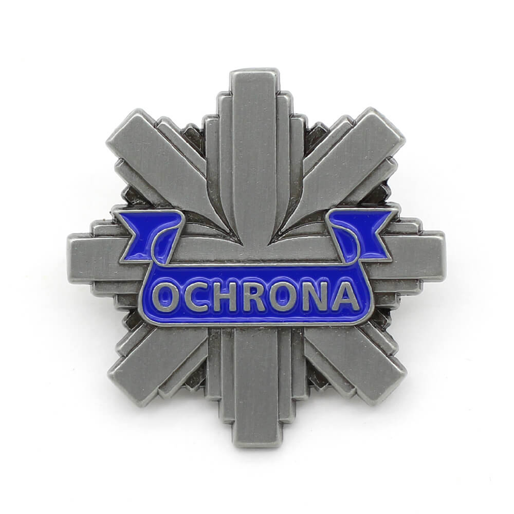

Metalowa odznaka, blacha Ochrona, gwiazda 40 mm