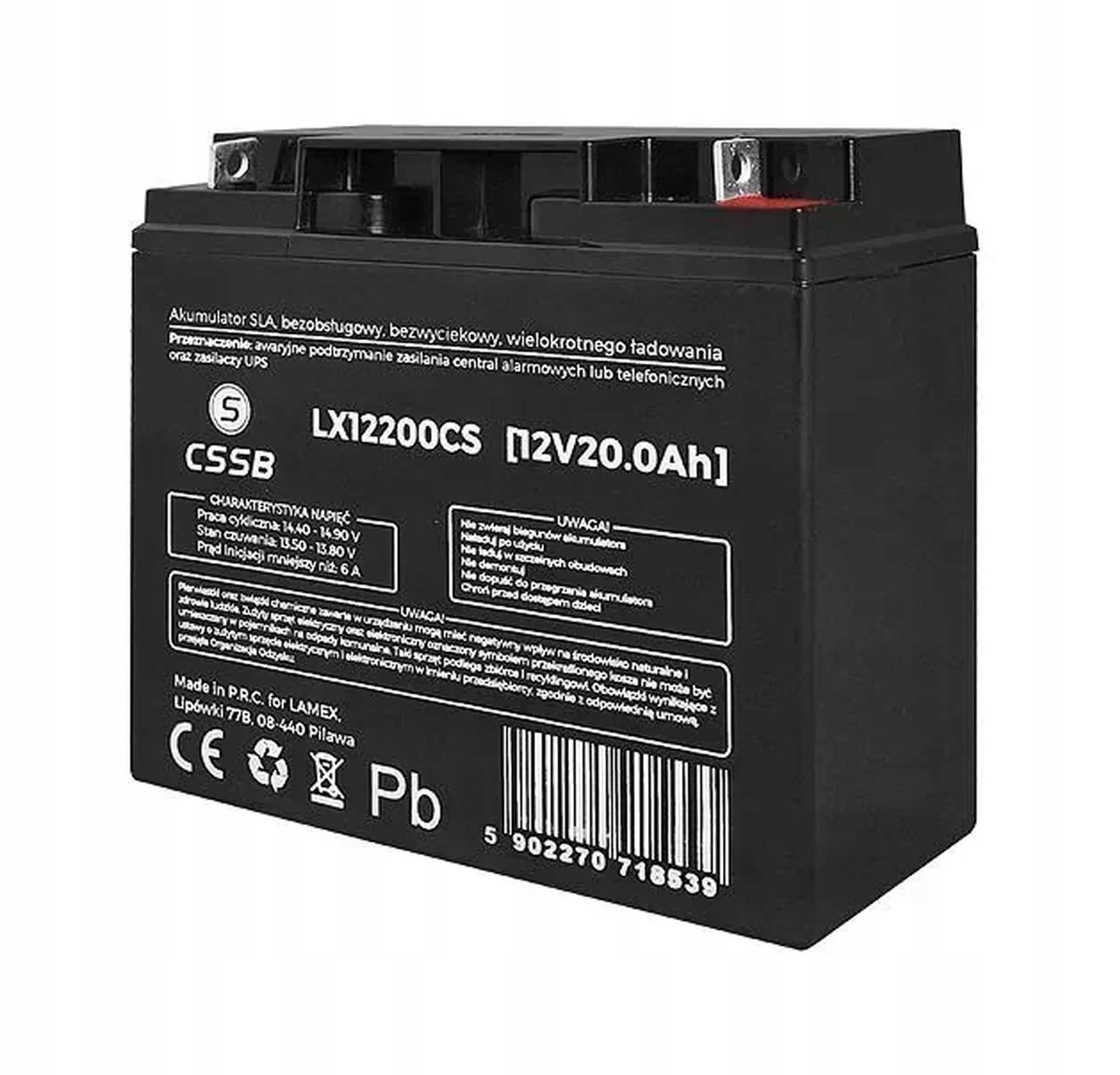 Akumulator Żelowy 12V 20Ah Do Ups Kosiarki Traktora Pieca Co Wózka Rowera