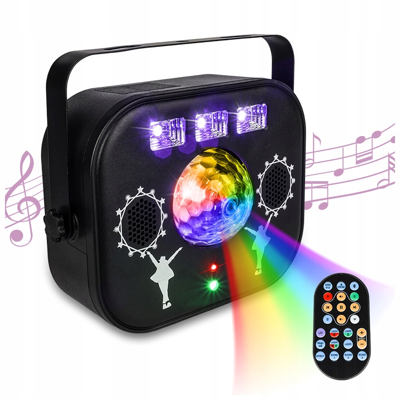 Multiefektové Led Osvětlení Disco Koule Stroboskop Laser Uv Dálkové Ovládání