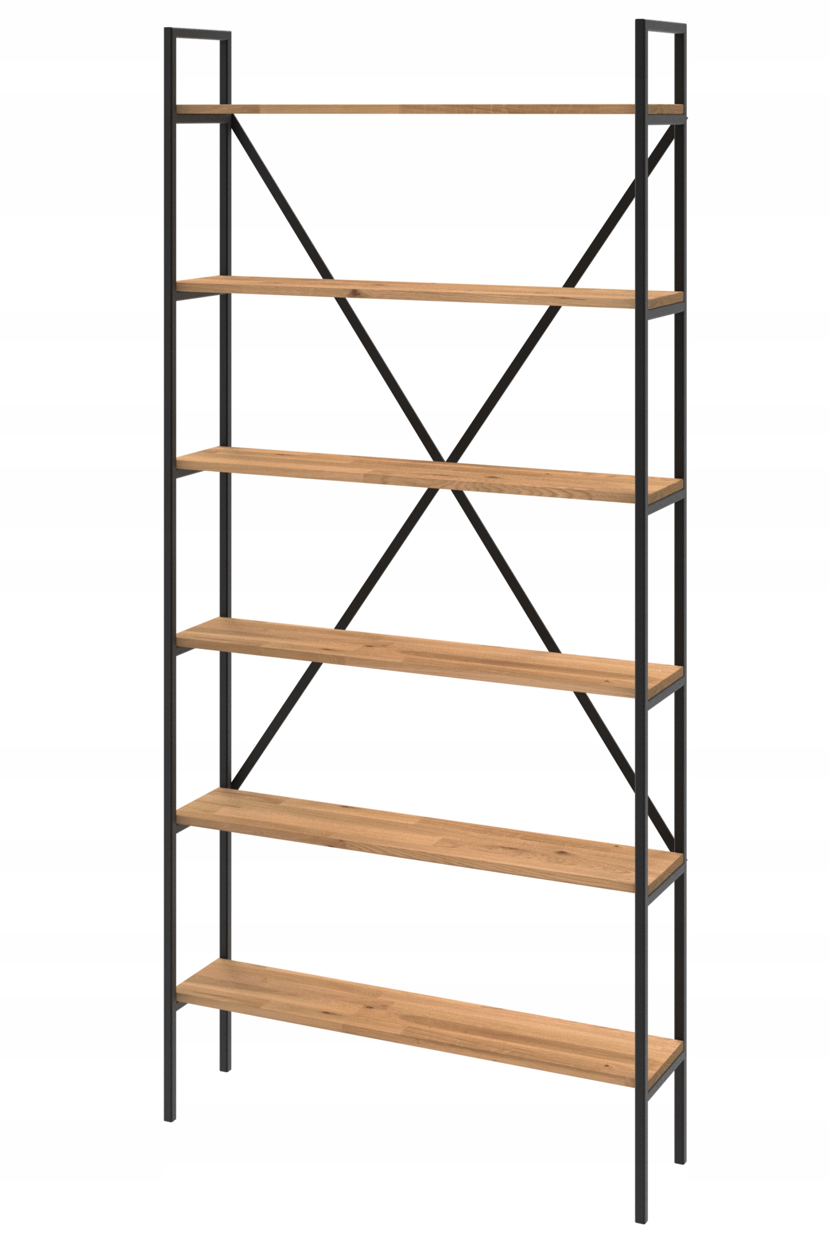 Regál loft industrial knihy dub Light 215x100x24