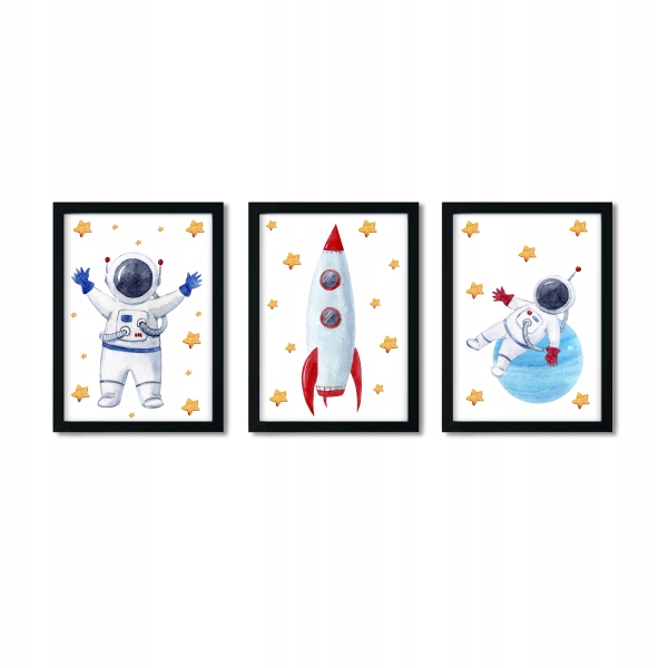 

Zestaw 3 plakaty A4 kosmos astronauta rakieta nr.3
