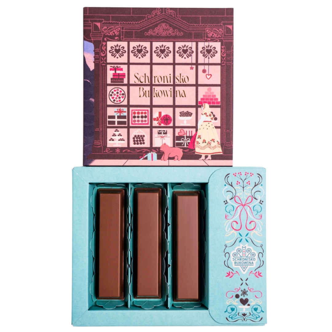 Levně Dubajské tyčinky mléčná čokoláda pistácie 3 ks Schronisko Bukowina
