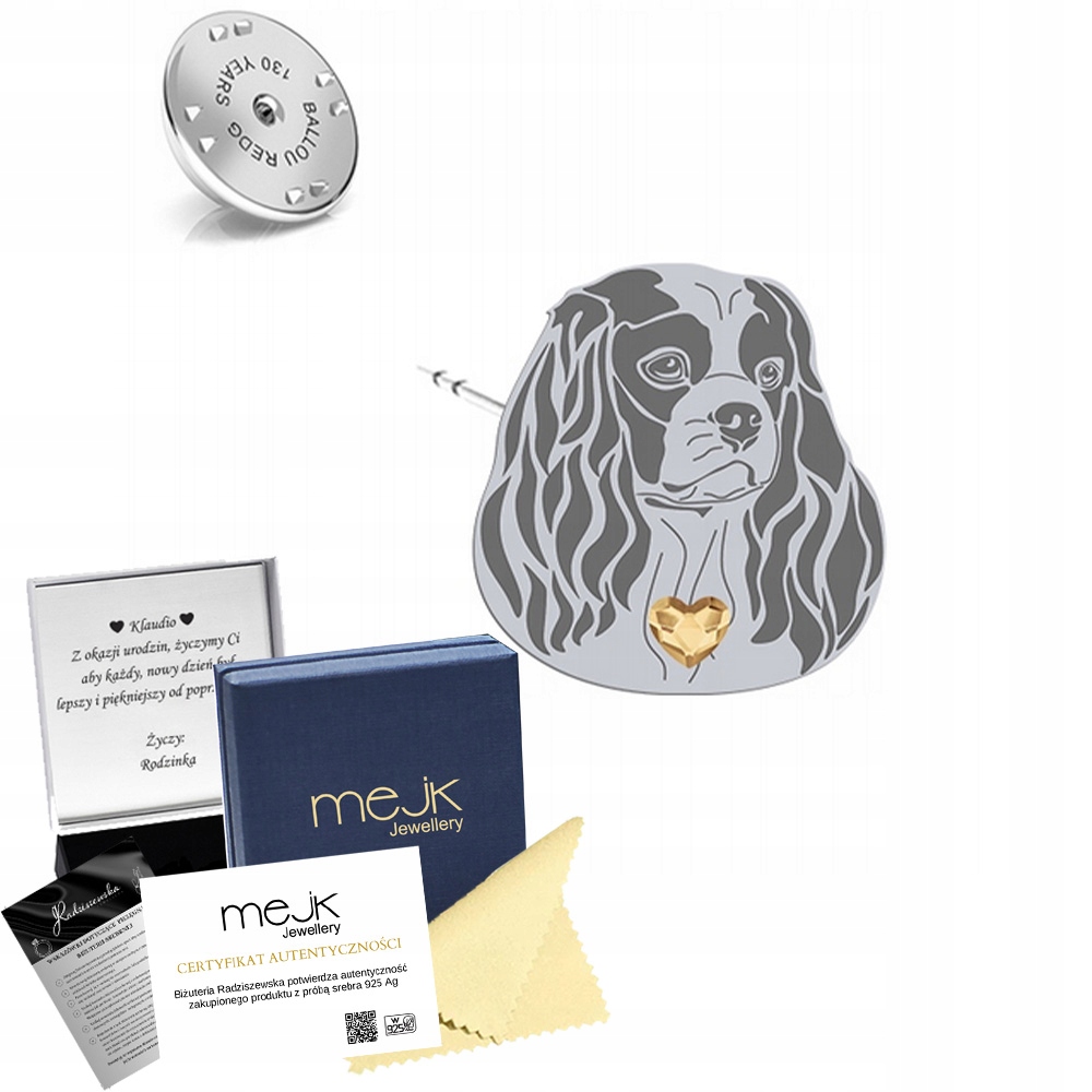 Odznak Stříbrná Cavalier King Charles Spaniel 925 Šperky Dedikace Bonus
