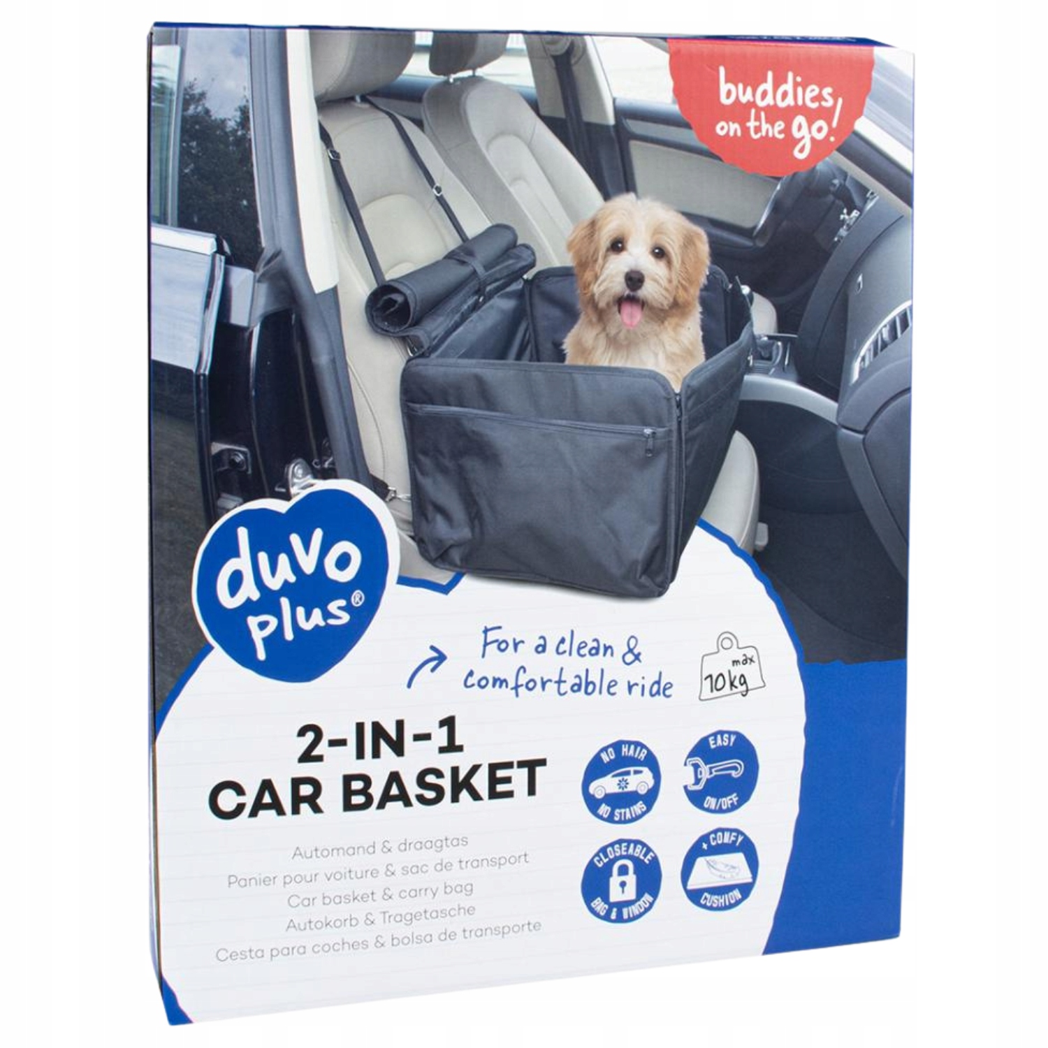 Levně Duvo+ Pelíšek pro psa Kotec do auta 45x39 Cm 2v1 max 10 kg