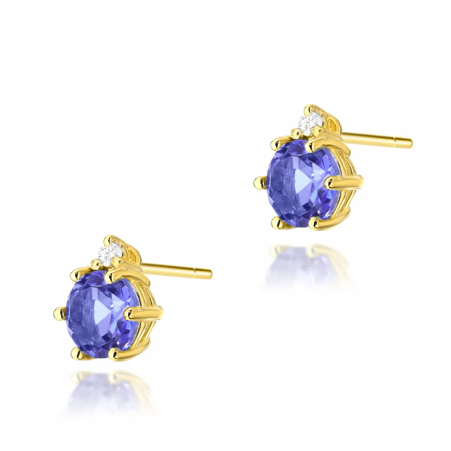 Złote kolczyki Tanzanit 2 x 0,50ct żółte złoto pr. 585